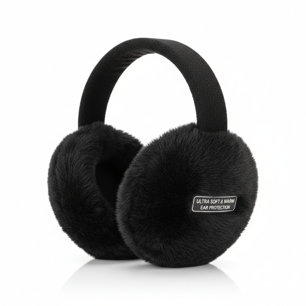 Black Winter Earmuffs Ultra Soft and Warm